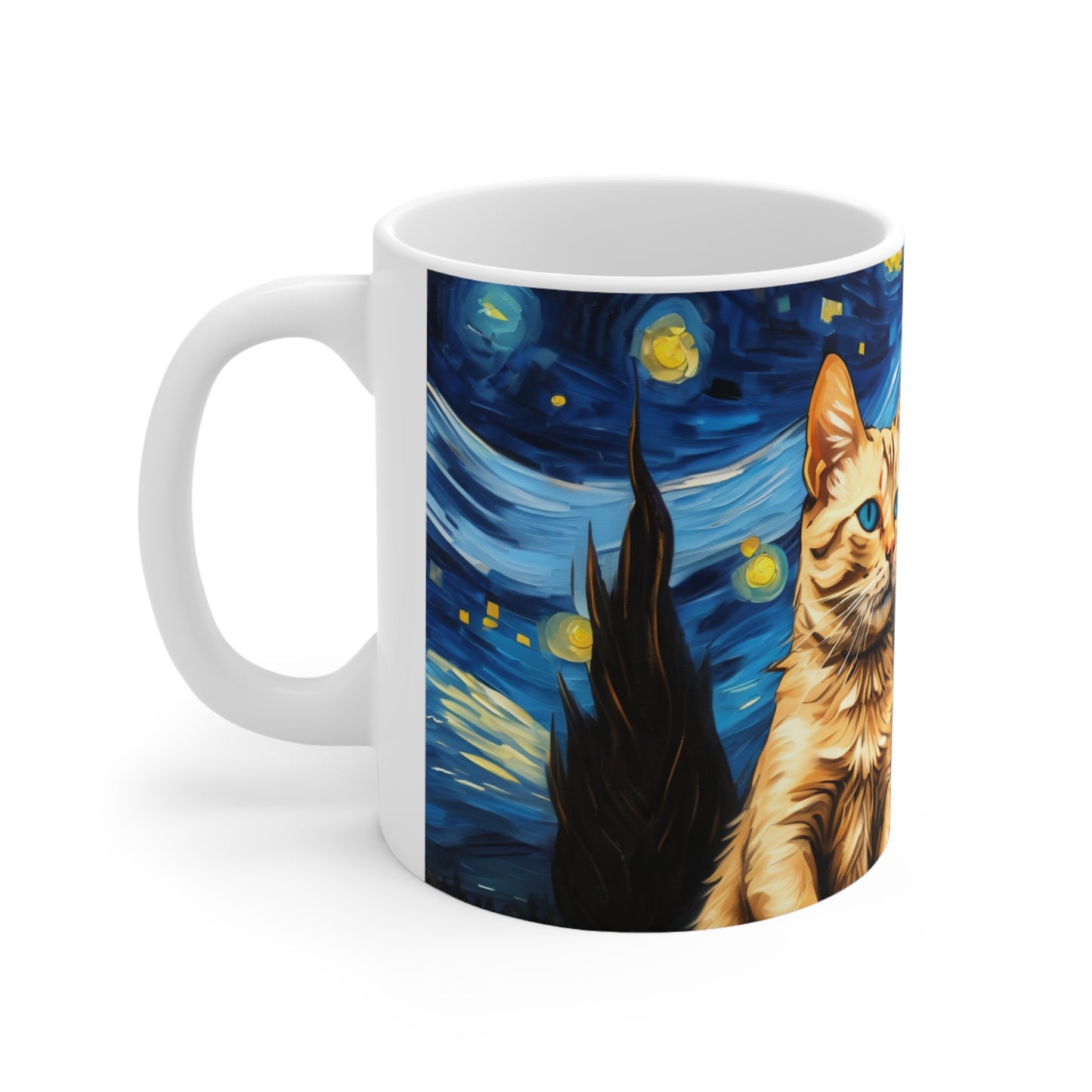 Ceramic Mug Stary Night with Cats