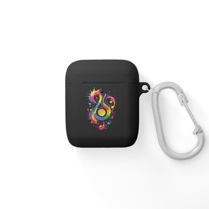 AirPods and AirPods Pro Case Cover with Graffiti Style Colorful Musical Notation Inspired Symbols