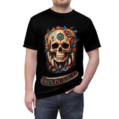 Wanted t-shirt skull design - unisex tee