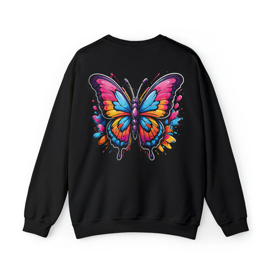 Colorful Butterfly sweatshirt both sides printed graffiti style - unisex