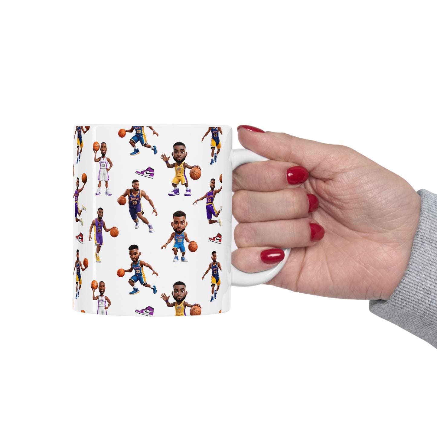 Basketball players design white ceramic Mug