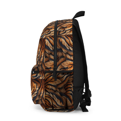 Tiger fur texture printed backpack