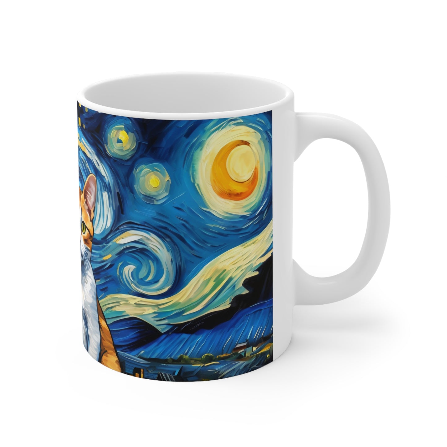 Ceramic Mug Stary Night with Cats