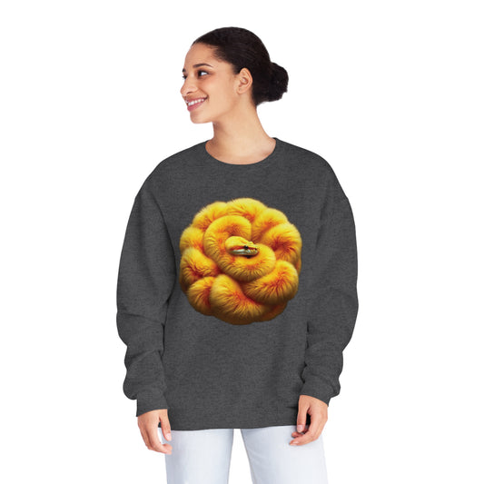 Crewneck Sweatshirt with Fluffy Snake Design