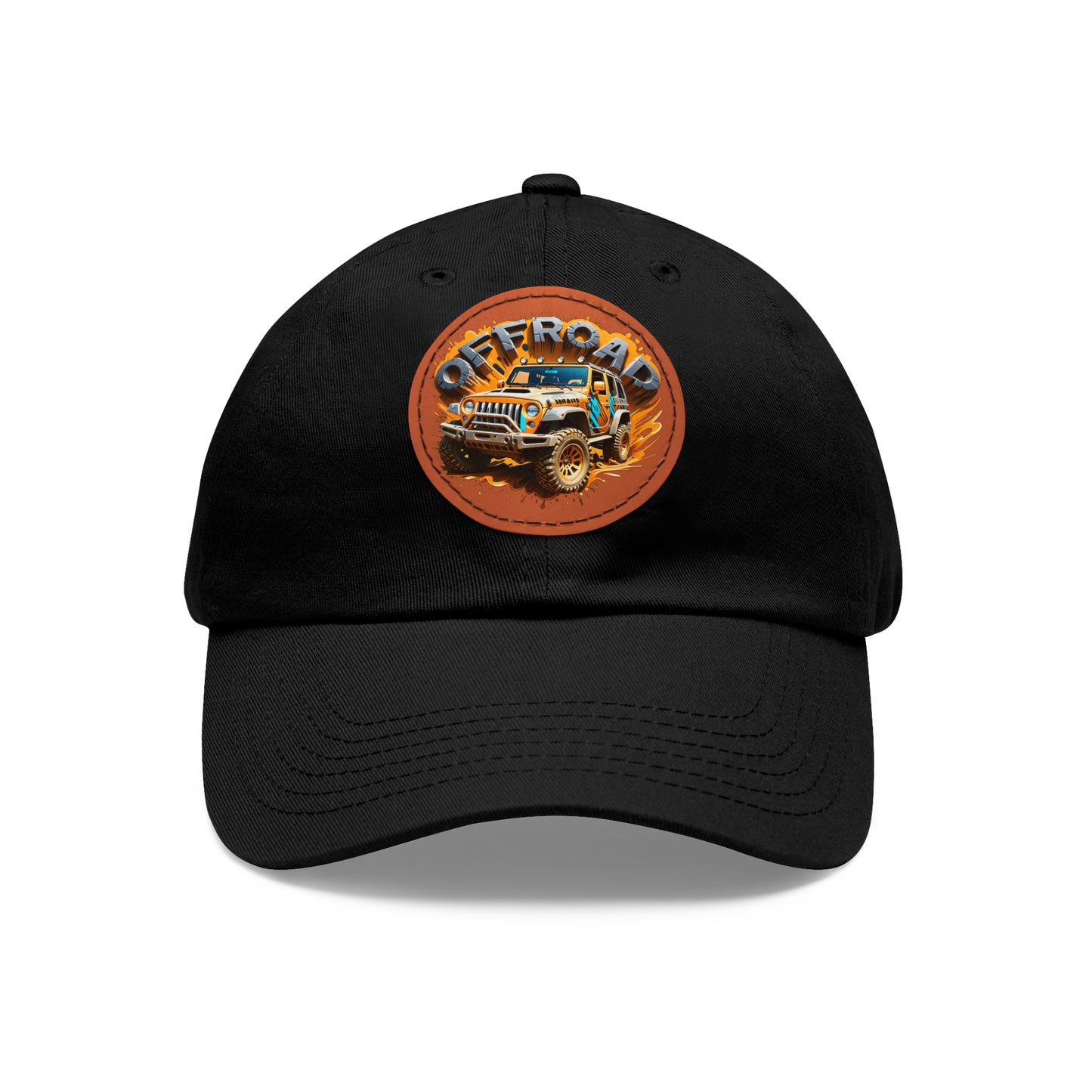 Offroad Dad Hat with Leather Patch (Round)