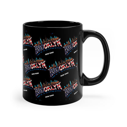 Brooklyn New York logo printed black mug