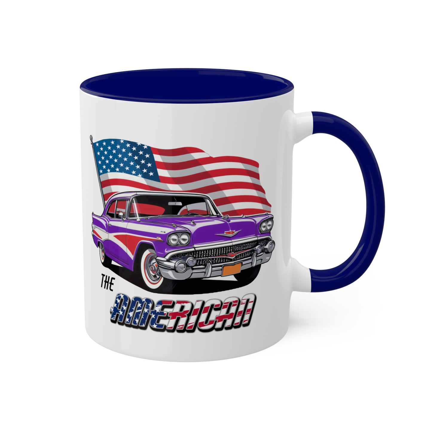 Retro American muscle car printed on mug