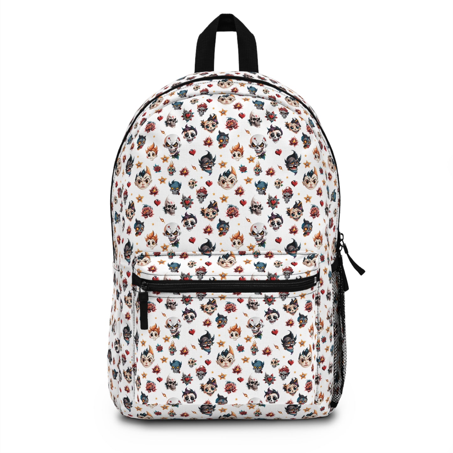 Fancy heads tattoo style seamless tiles backpack