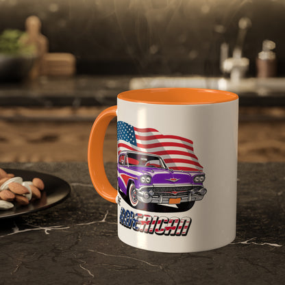 Retro American muscle car printed on mug