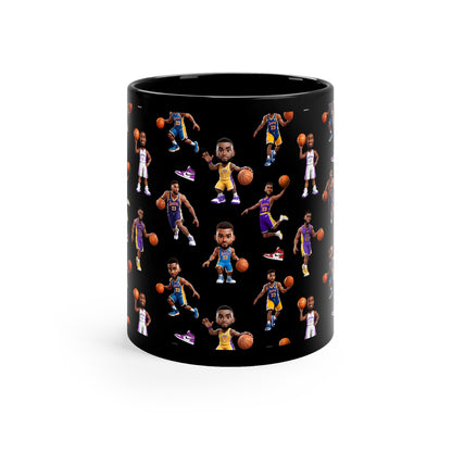 Basketball players design black ceramic Mug