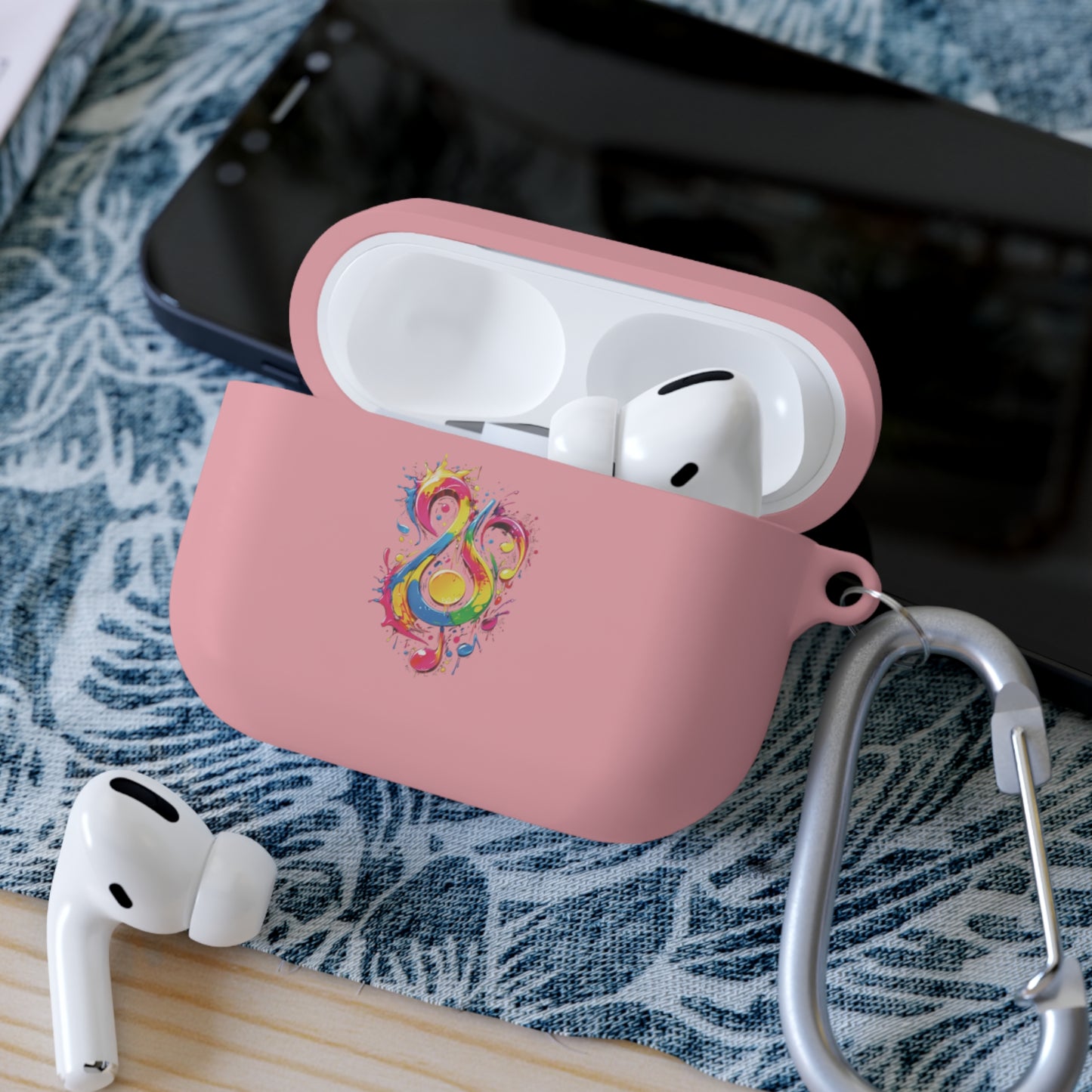 AirPods and AirPods Pro Case Cover with Graffiti Style Colorful Musical Notation Inspired Symbols