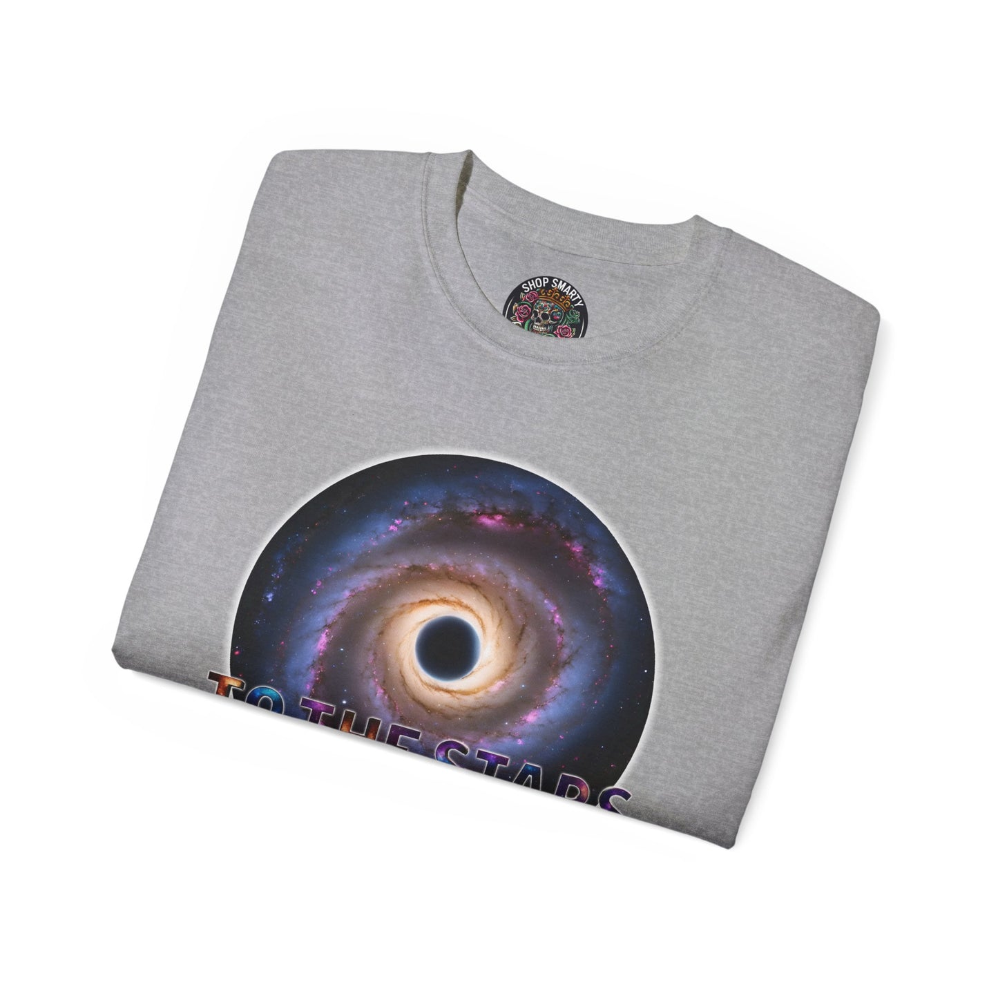 Cotton T-Shirt with Spiraling Galaxy Design