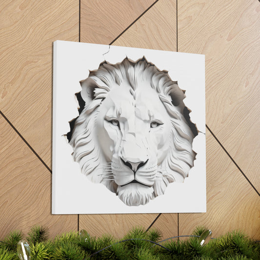 Canvas Gallery Wraps with White Lion Print