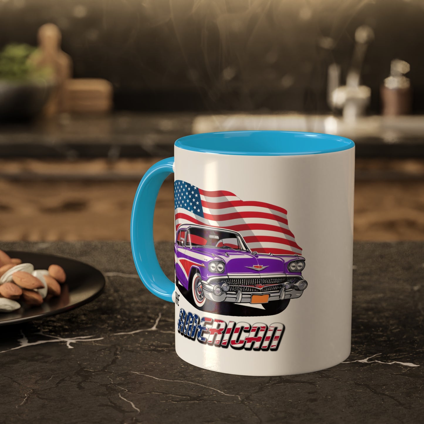 Retro American muscle car printed on mug