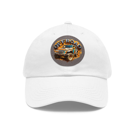 Offroad Dad Hat with Leather Patch (Round)